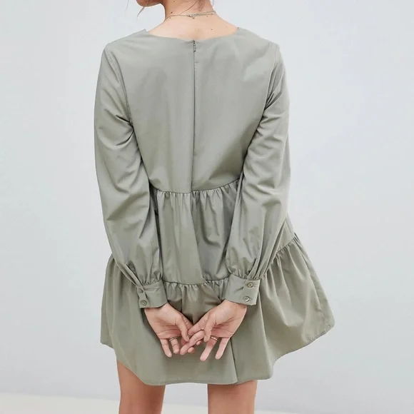 Cotton Tiered Mini Smock Dress - Picture 7 of 9